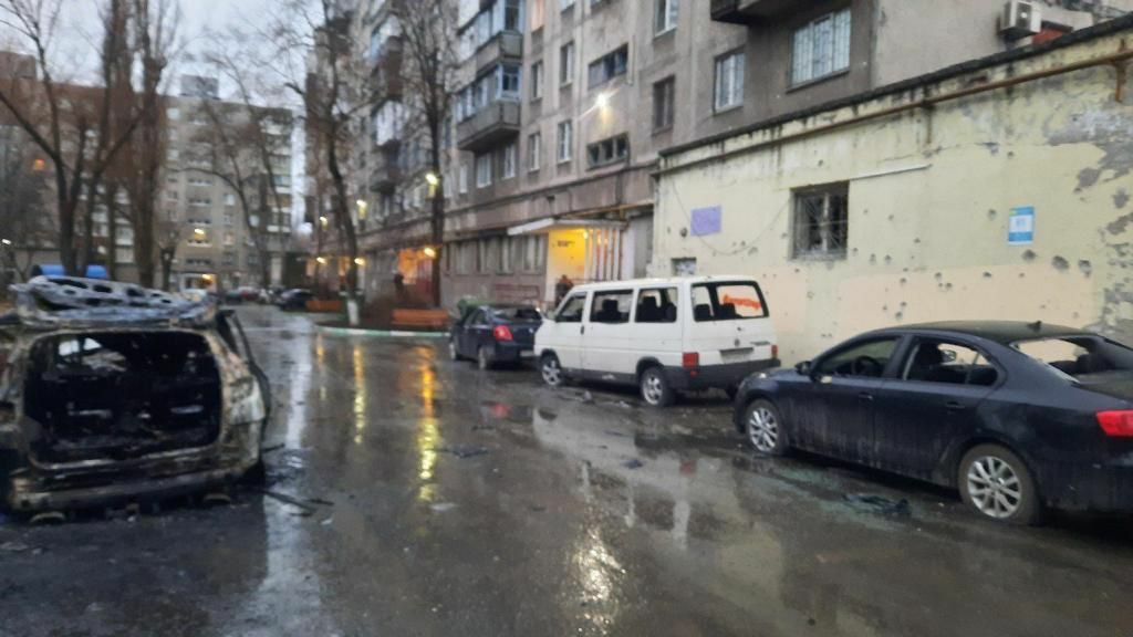 Mariupol - outside the home of Volodya Ivanov.